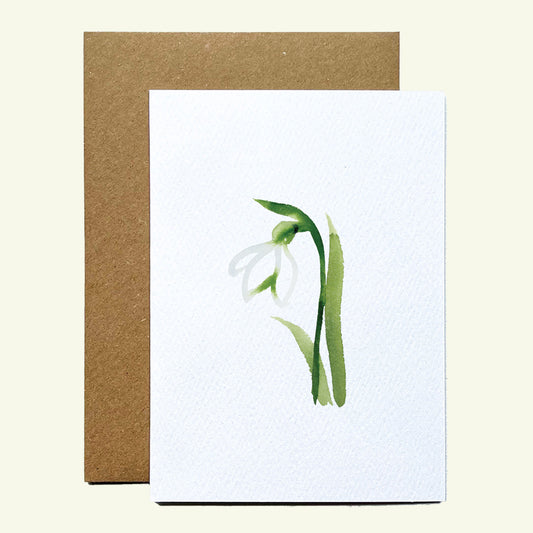 Snowdrop Flower Greetings Card