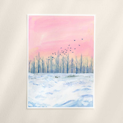 Winter Morning Landscape Art Print