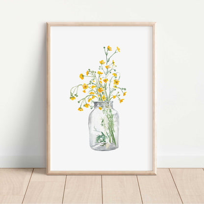 Buttercups Floral Art Print