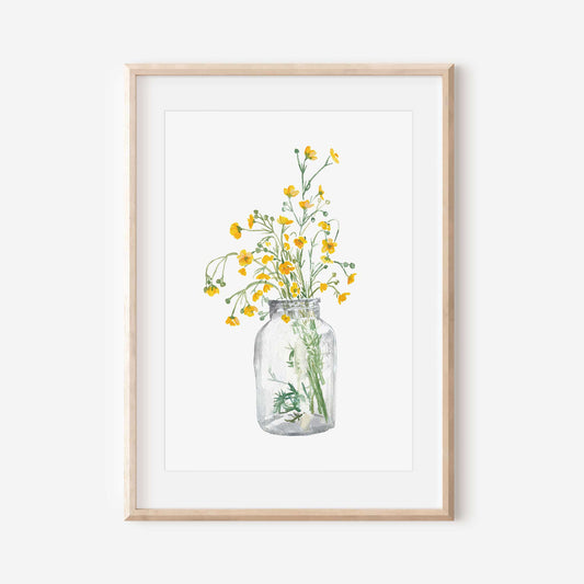 Buttercups Floral Art Print